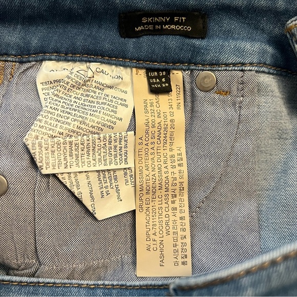 Massimo Dutti blue & yellow floral denim embroidered jeans 6 NWT - Picture 11 of 13